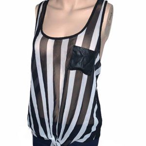 See Through Striped Top